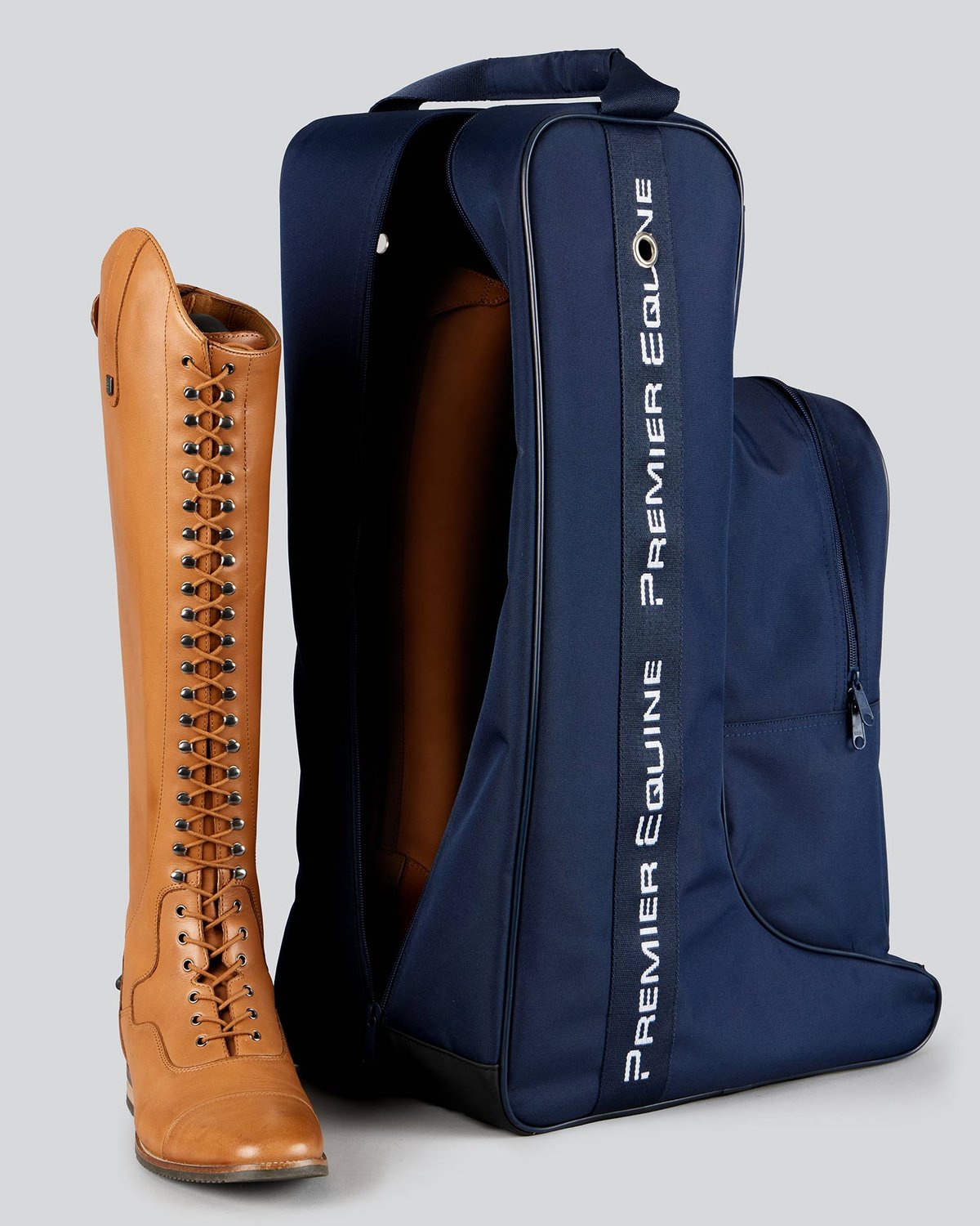 Premier Equine Navy Tall Boot Bag with Riding Boots