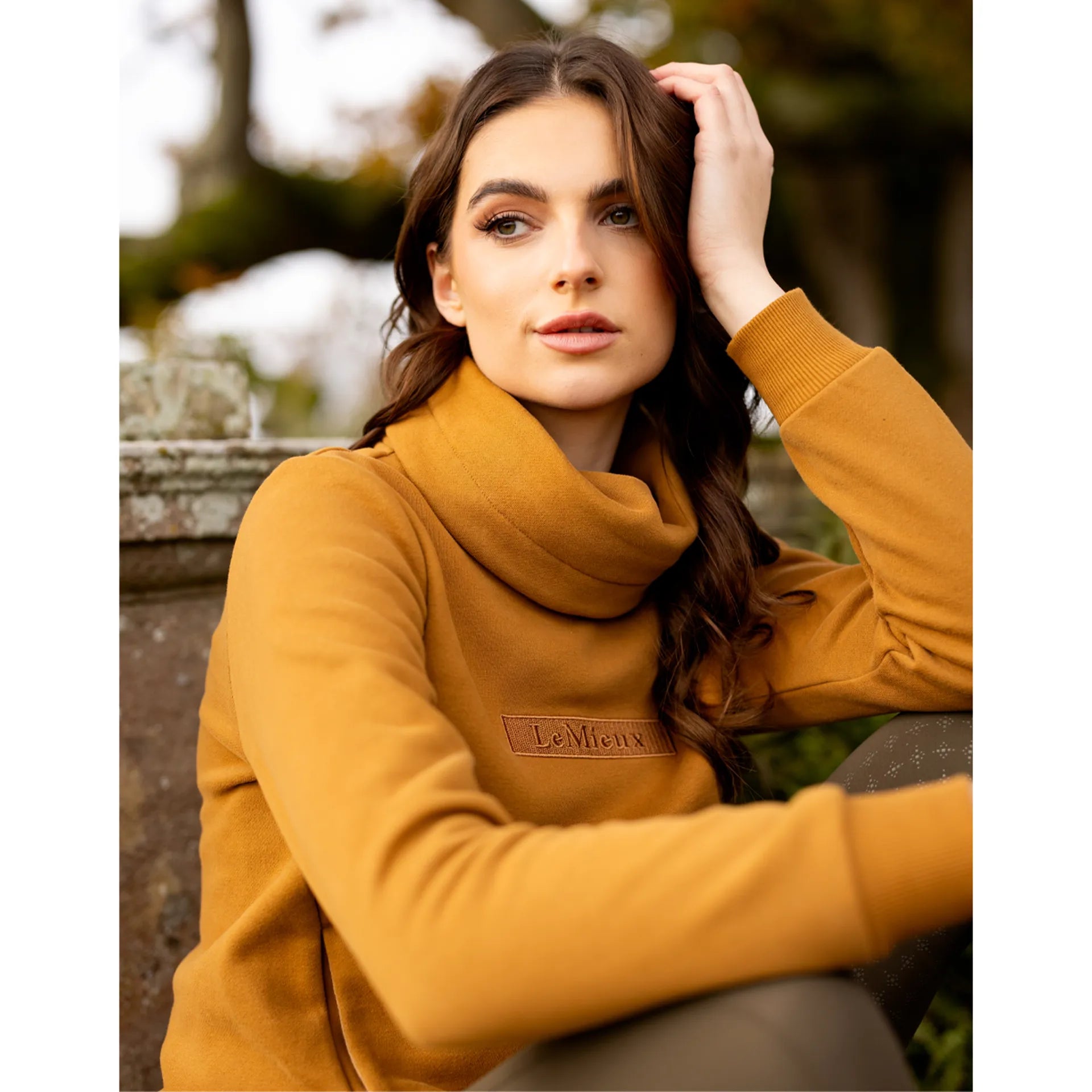 LEMIEUX Adele Ginger Funnel Neck Sweatshirt. Warm & stylish women's sweatshirt for autumn & winter. Shop at Equiflair!