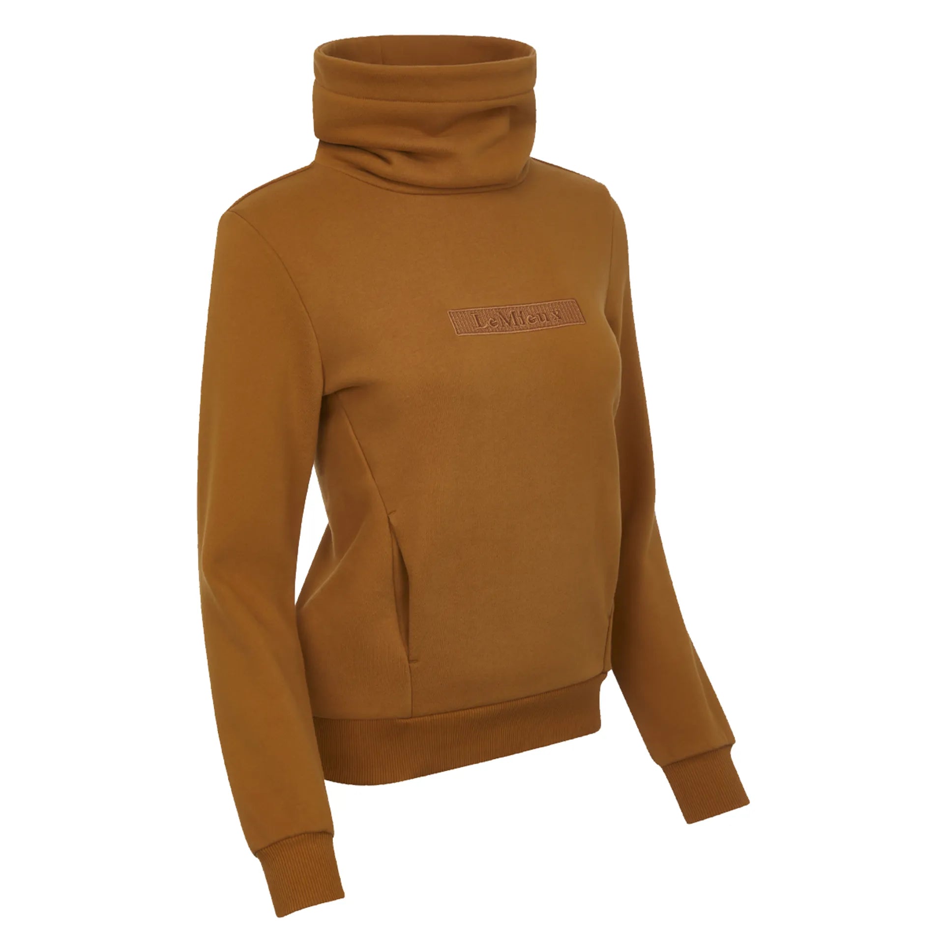 LEMIEUX Adele Funnel Neck Sweatshirt Ginger | Women's Brown Equestrian Sweater | Comfortable Riding Apparel