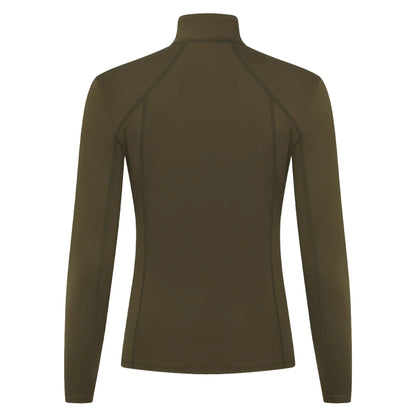LEMIEUX Alpine Base Layer Olive - Quarter Zip, UV50+, Long Sleeve Performance Top by Equiflair