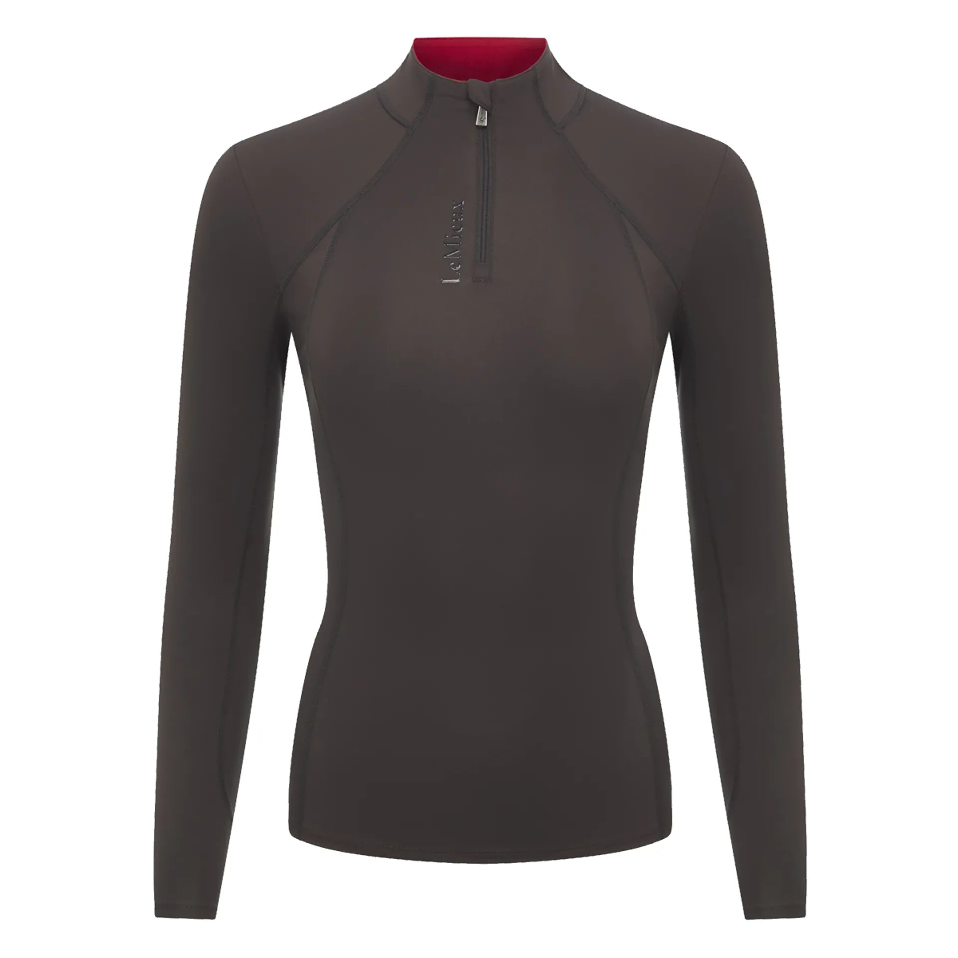 LEMIEUX BASE LAYER CINDER - Long Sleeve Quarter Zip Equestrian Riding Top with UV50+ Protection, available at Equiflair