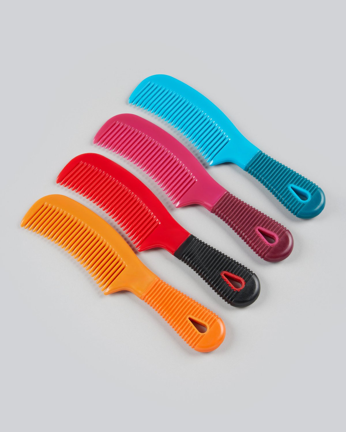 Premier Equine Plastic Mane Comb with Handle Black & Red