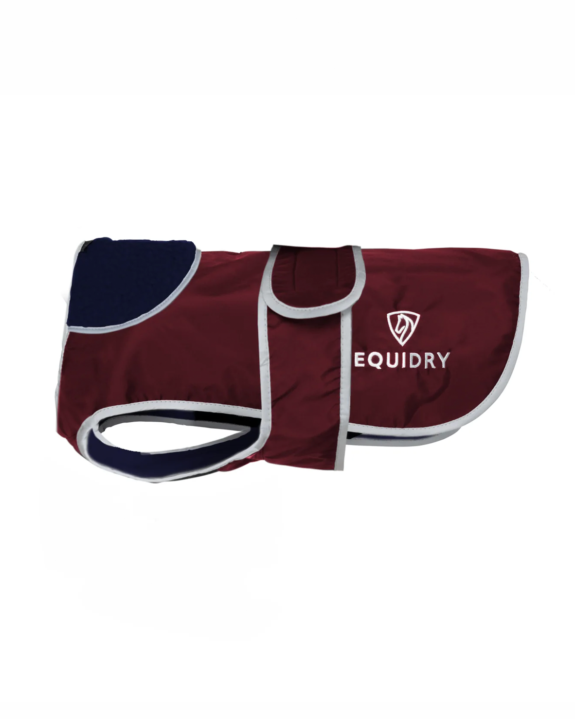 EQUIDRY Waterproof Dog Coat Plum/Navy - Reflective, Fleece Lined. Equiflair dog wear.