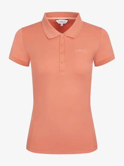 Lemieux Classique Apricot Polo Shirt. Women's Equestrian Apparel, Quick-Dry Fabric, Equiflair