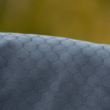 DEFENCEX SHIELD Turnout Rug: Close-up of the Hexagonal Pattern 50G Waterproof Ripstop Fabric with Detachable Neck