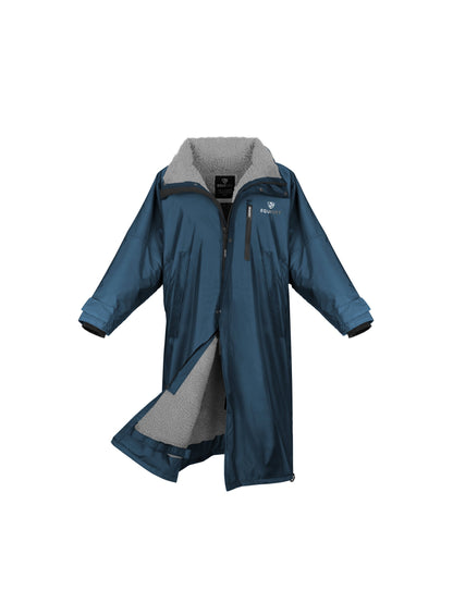 EQUIDRY Evolution: Women's Steel Blue Waterproof Riding Coat. Thick Fleece-Lined, Comfortable, Weatherproof Equestrian Apparel.