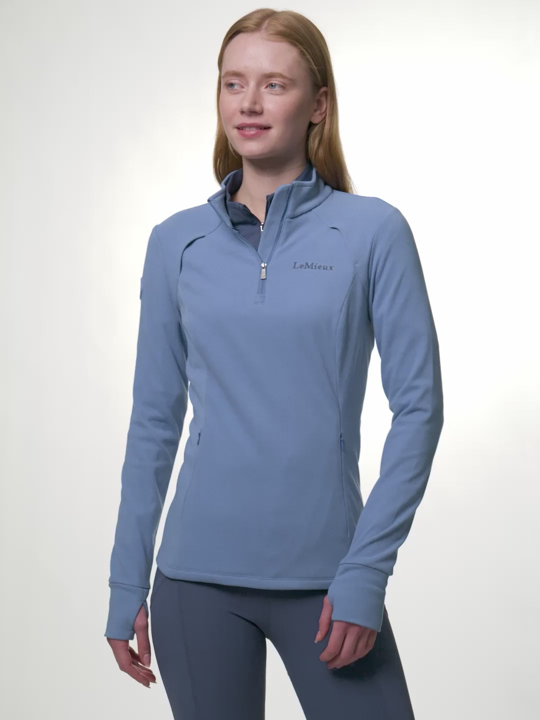 LeMieux Frances Quarter Zip Fleece Powder Blue