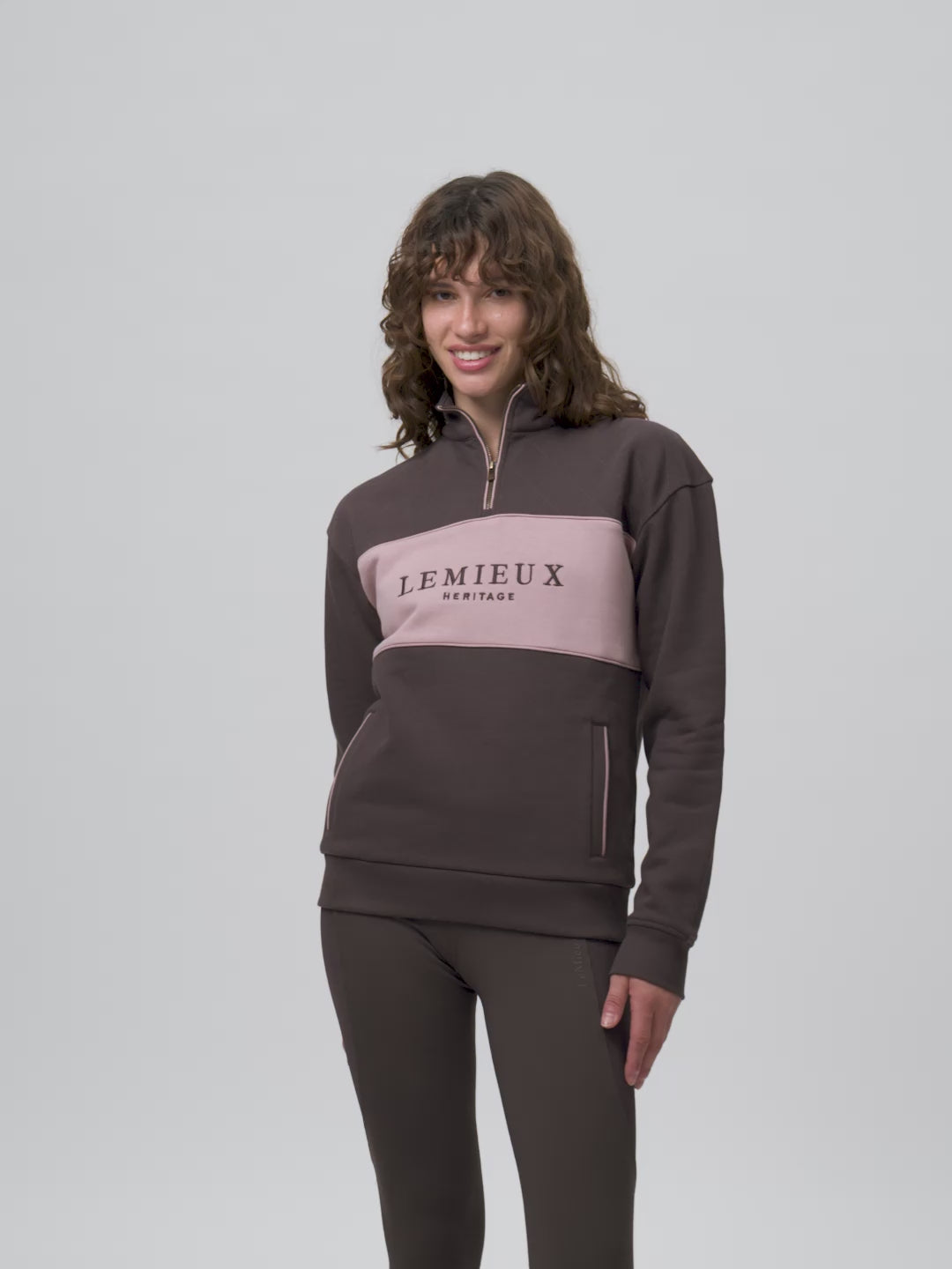 LeMieux Heritage Quarter Zip Sweat Cocoa