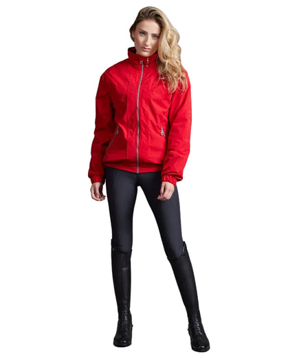 PREMIER EQUINE Waterproof Riding Jacket - Red Unisex Rider Coat, Equestrian Apparel, Horse Riding Fashion