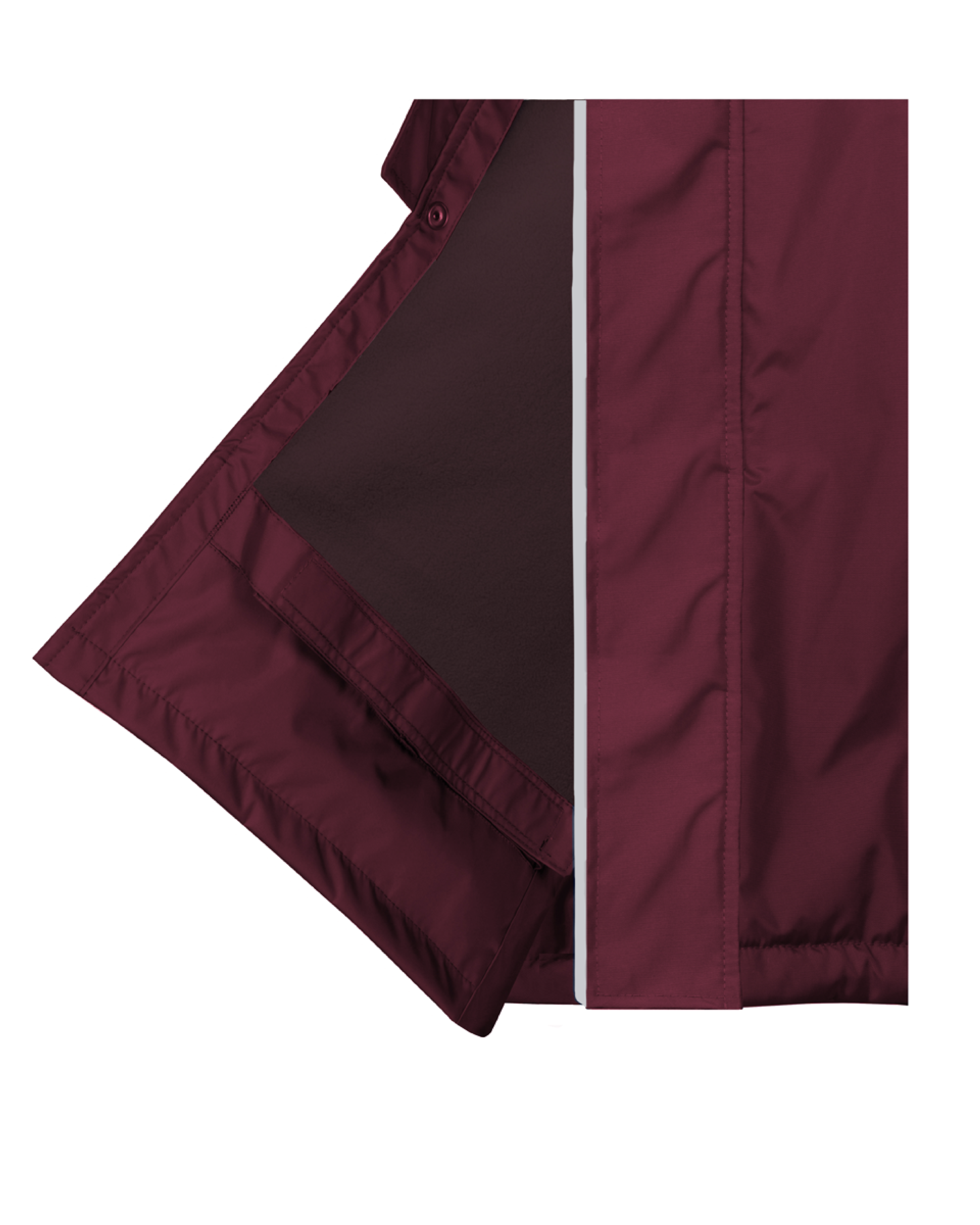 EQUIDRY waterproof horse riding raincoat thin fleece reflective plum leg strap