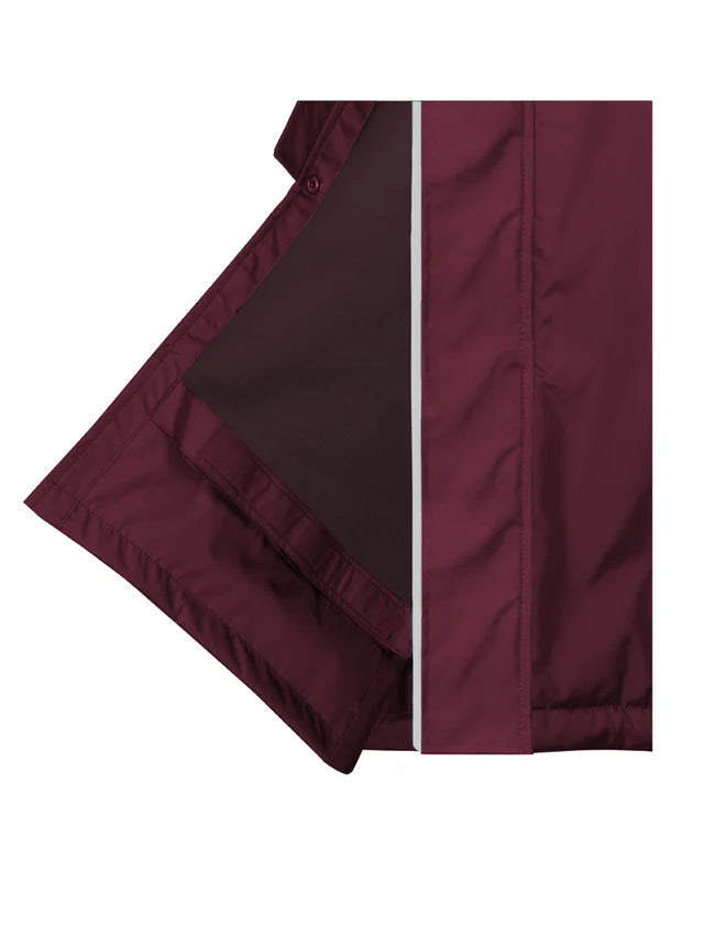 Equidry Evolution Coat: Plum Reflective, Thin Fleece lining close up. Weatherproof Horse Riding Jacket