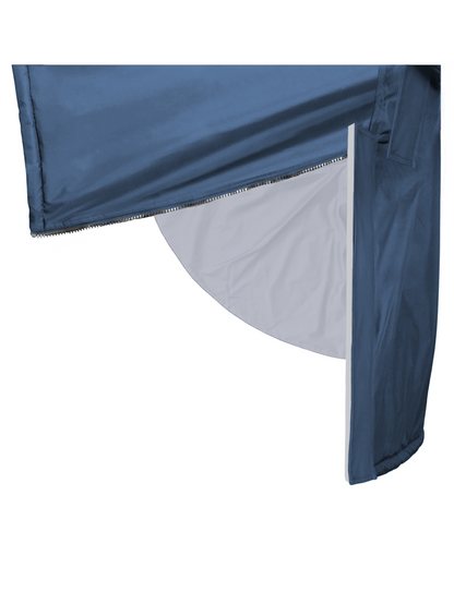 EQUIDRY waterproof horse riding raincoat thin fleece reflective steel blue side skirt