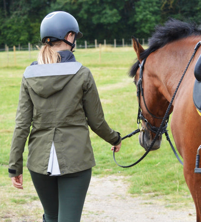 Equiflair Reincoat Air Olive: Waterproof Equestrian Jacket for Women Horse Riding