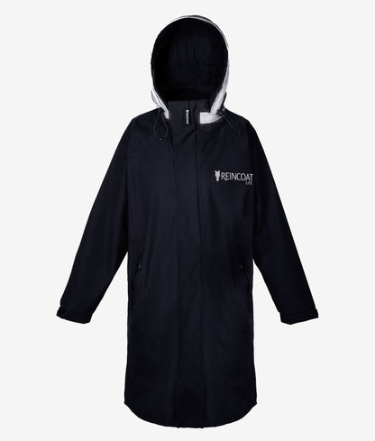 REINCOAT Lite Adult - Black Waterproof Raincoat by Equiflair: Lightweight, Mesh-Lined, & Reflective for Ultimate Protection