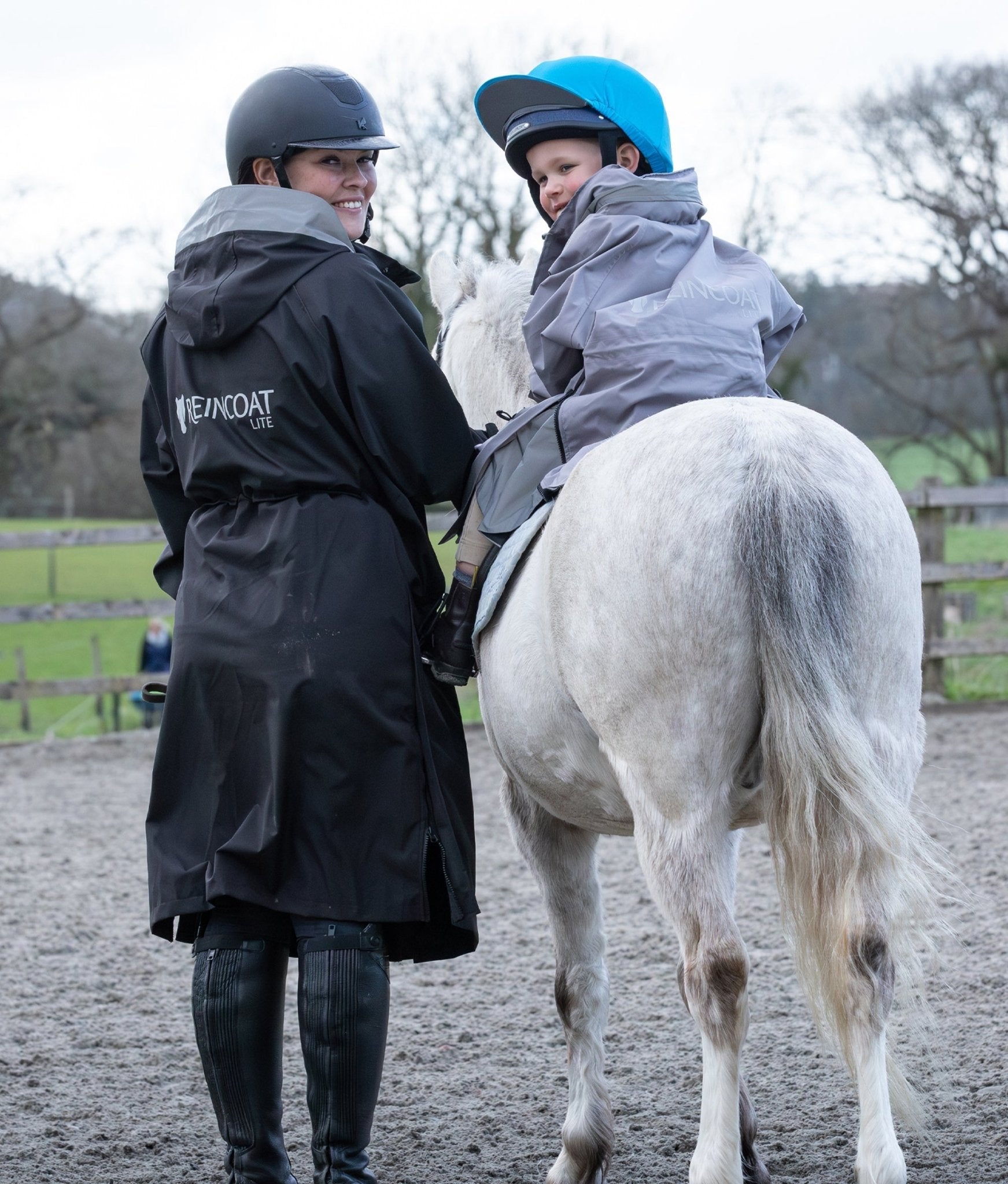 Equiflair Equestrian Riding Coat: Black Waterproof Coat, Adult & Child Riding. Horse Riding Apparel.