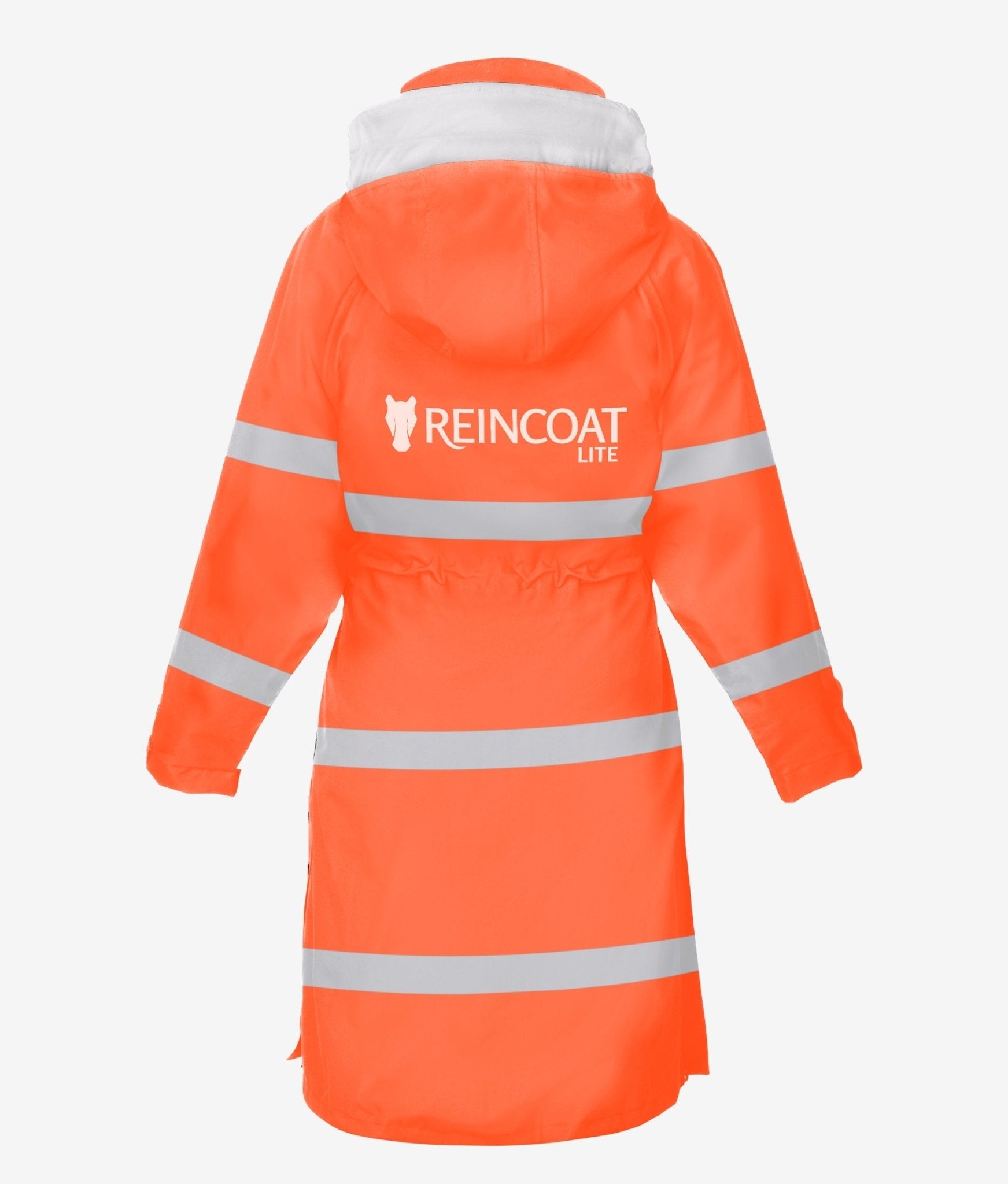 REINCOAT LITE Adult Hi-Vis Orange Riding Raincoat - Waterproof & Reflective Outerwear for Equestrians, Horse Riders, & Outdoor Activities