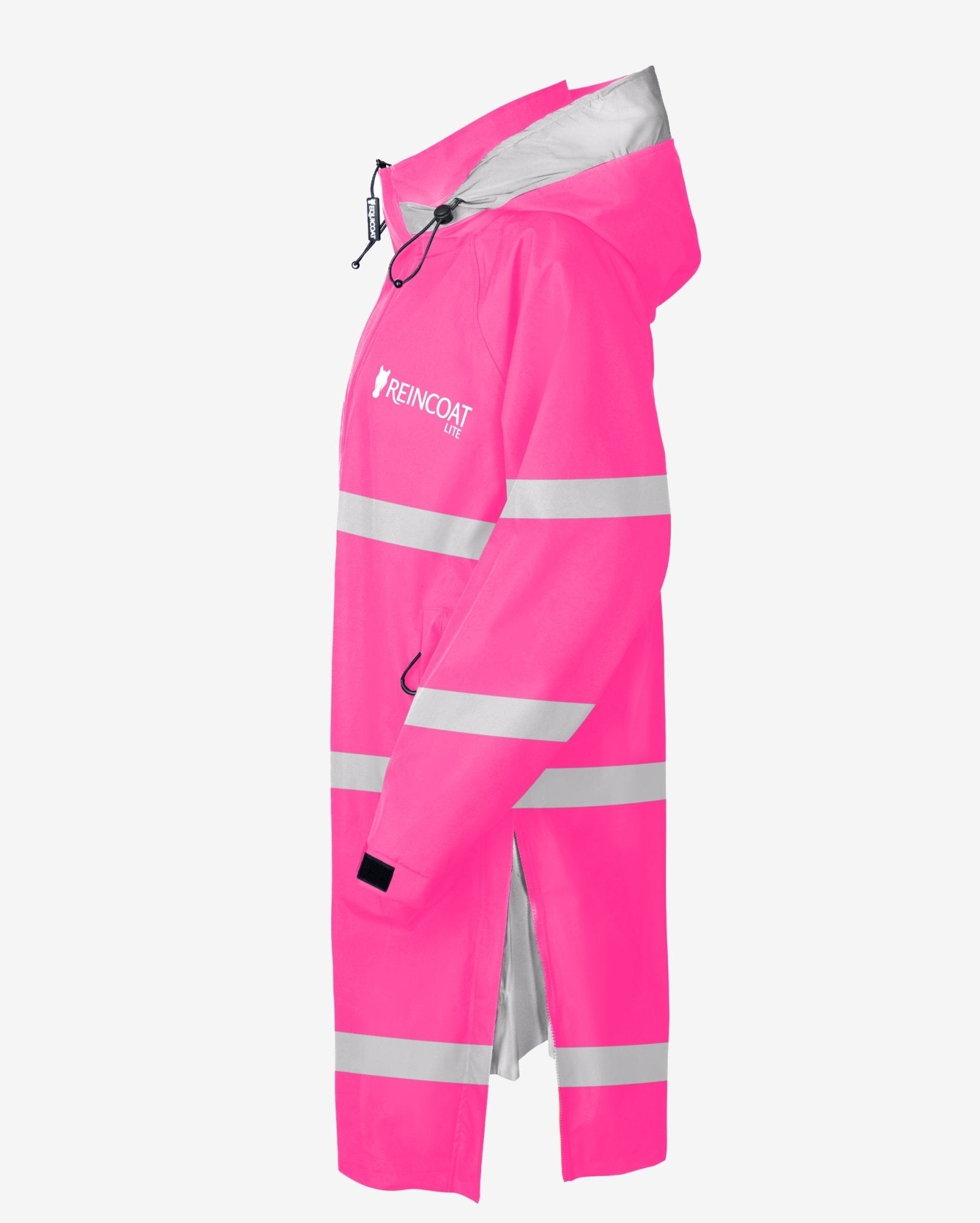 Equiflair Kids Raincoat - Hi-Vis Pink Reflective Waterproof Jacket - Hooded & Mesh Lined
