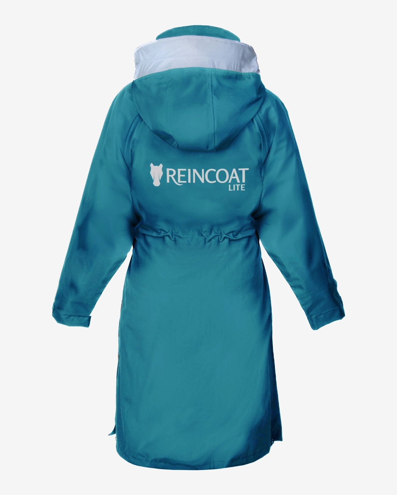 REINCOAT LITE KIDS - TEAL Equiflair raincoat for children, lightweight, waterproof, reflective. Equestrian riding coat.