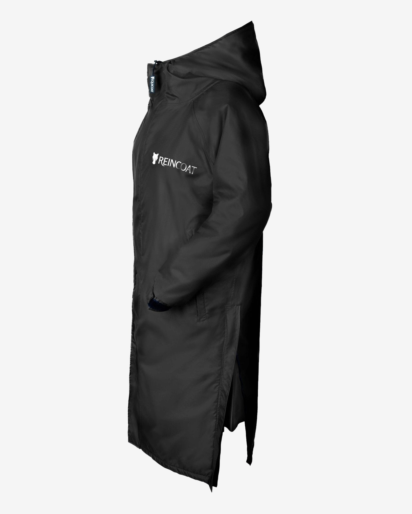 Equiflair Reincoat Original Adult - Black Waterproof Riding Coat, Horse Riding Raincoat