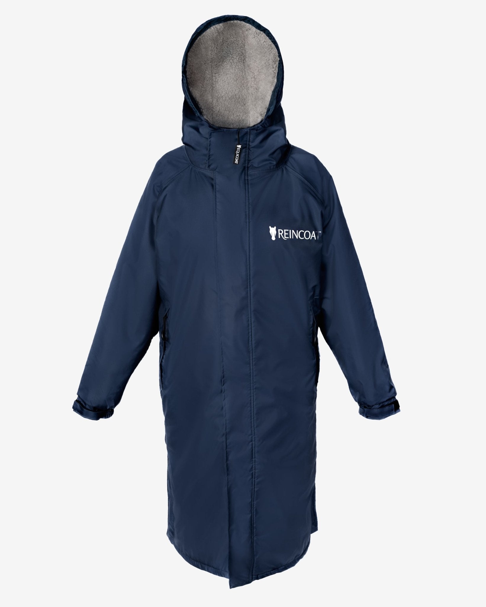 REINCOAT ORIGINAL ADULT - NAVY: Waterproof Equestrian Riding Coat, Long Sleeve, Hooded, Fleece Lining. Shop Now!