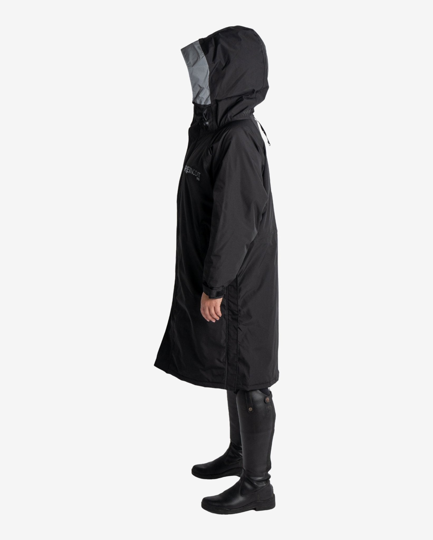 Black Waterproof Riding Coat - Reincoat Pro Adult - Equestrian Outdoor Horseback Riding Jacket - Equiflair