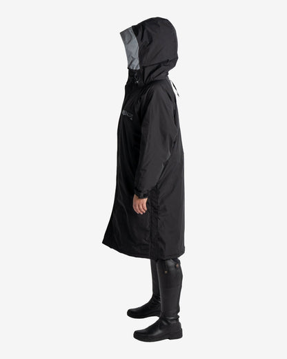 Black Waterproof Riding Coat - Reincoat Pro Adult - Equestrian Outdoor Horseback Riding Jacket - Equiflair