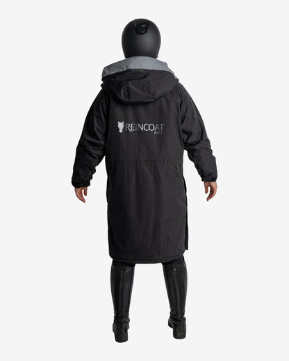 REINCOAT PRO Adult Black Equestrian Riding Raincoat: Waterproof, Comfortable, and Stylish Protection from the Elements.