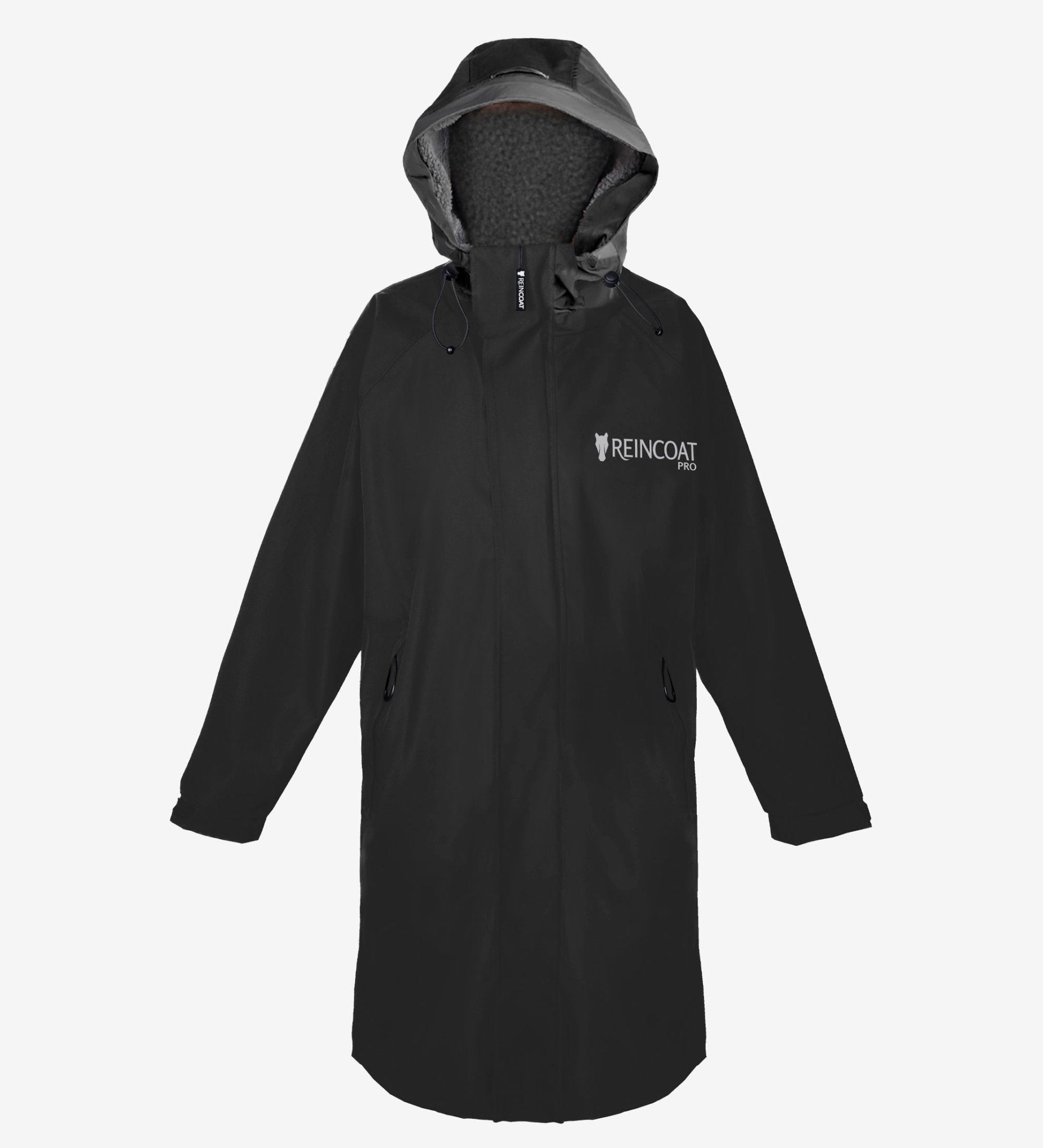REINCOAT PRO Adult Black Riding Coat - Waterproof, Fleece-Lined for Ultimate Comfort & Visibility