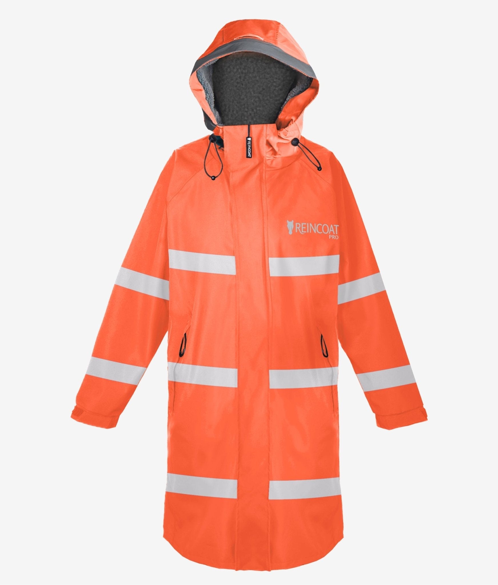 Hi-Vis Orange Reflective Raincoat for Adults | Waterproof Workwear | Outdoor Safety Jacket