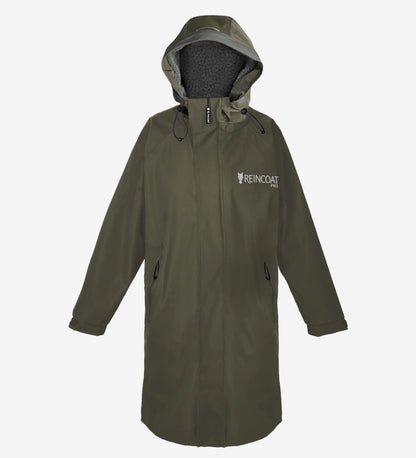 Olive Green Waterproof Coat - Reincoat Pro Fleece-Lined Adult Raincoat Equiflair