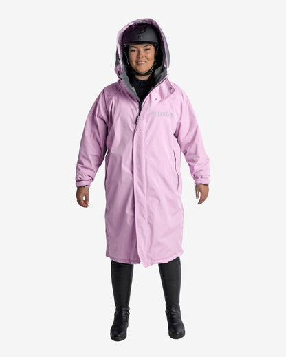 REINCOAT PRO Adult Pink Riding Coat: Equestrian Rain Gear with Hood, Waterproof, Fleece Lined