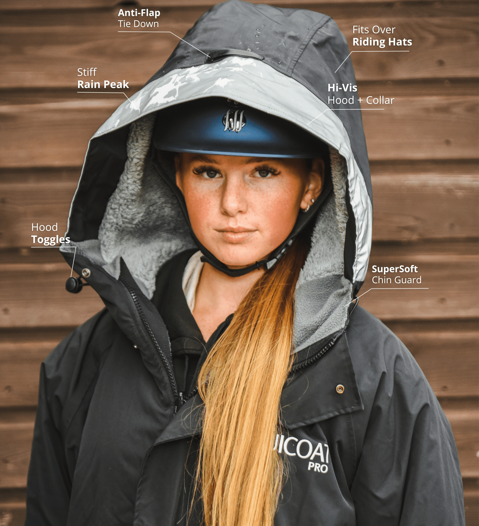 Equestrian Riding Coat: Waterproof Fleece Lined Hi-Vis Jacket for Women | Horse Riding Rain Gear