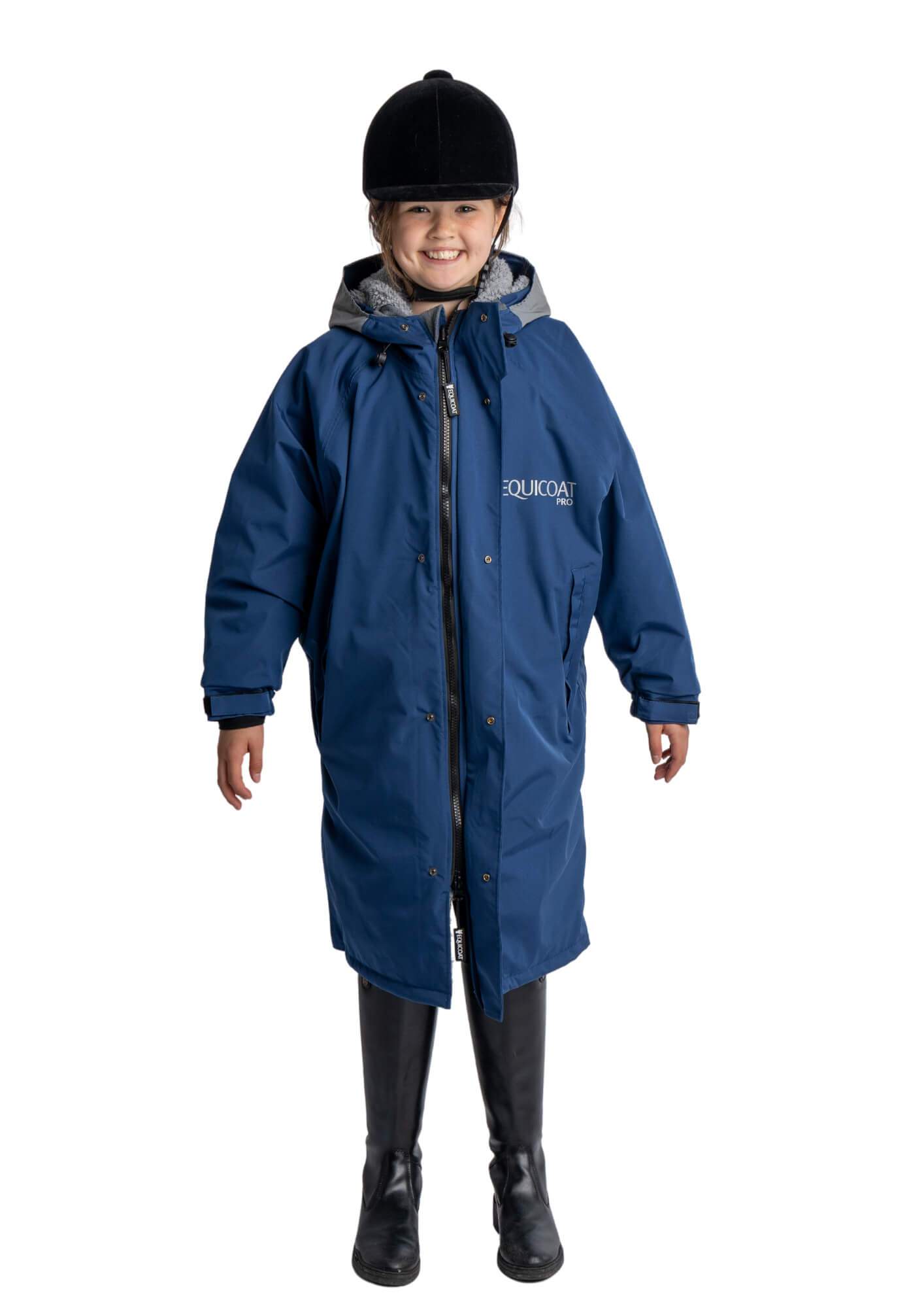 Kids Equestrian Riding Raincoat - Waterproof Horse Riding Jacket for Children - Navy Blue Equicoat