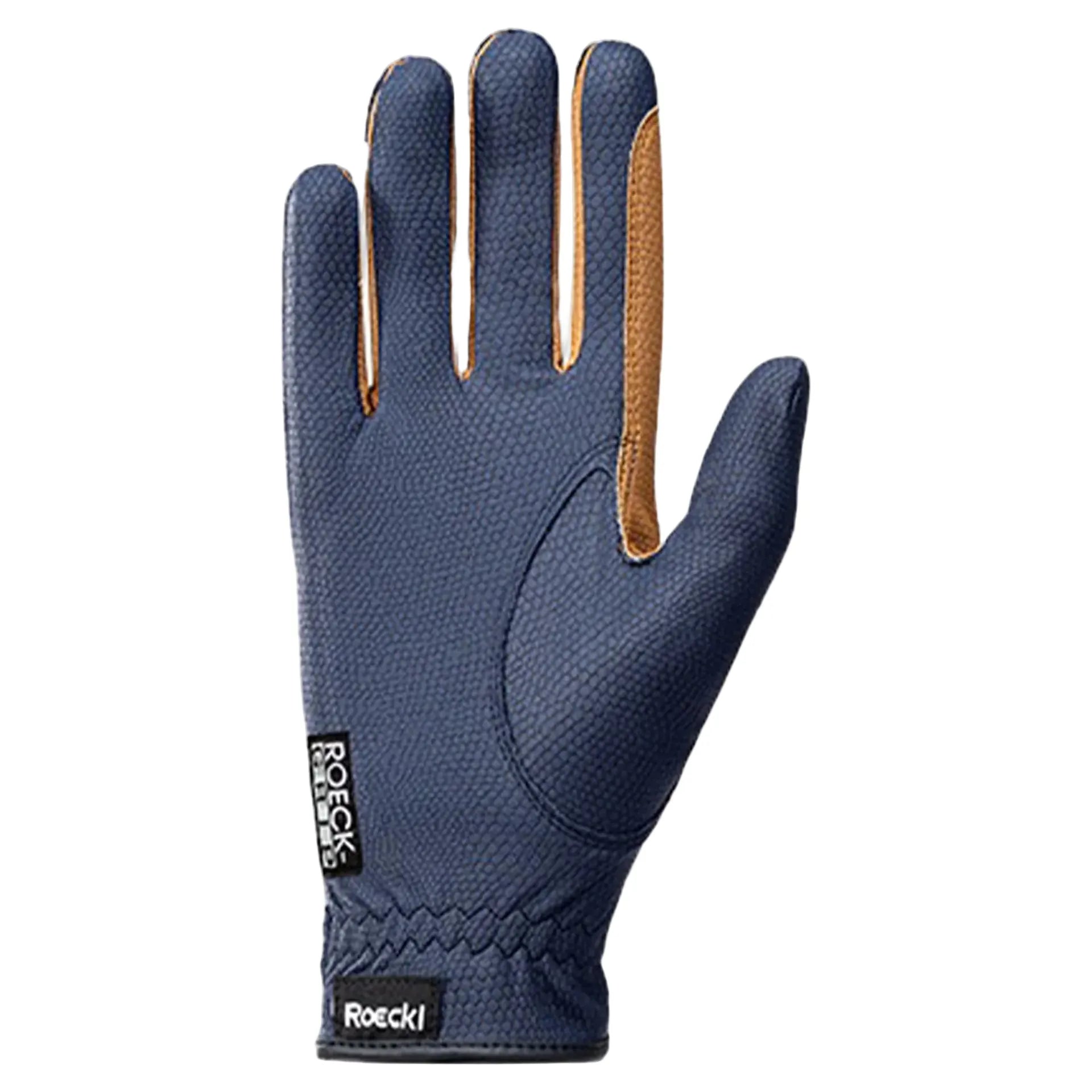 Roeckl Malta Riding Gloves Navy/Caramel | Equiflair