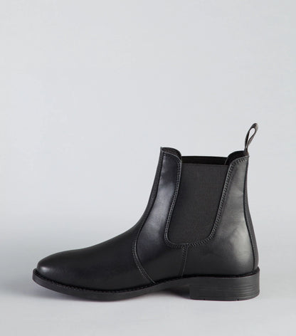 Premier Equine Rossago Black Synthetic Leather Chelsea Paddock Boot for Equestrian Use