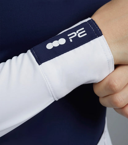 Premier Equine Navy Lycra Show Shirt Cuff Detail - Equestrian Competition Shirt