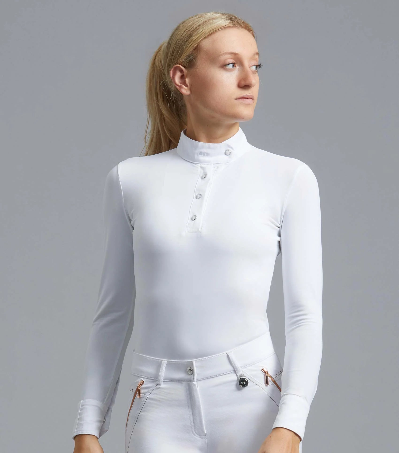 Premier Equine Rossini White Equestrian Show Shirt - Ladies Competition Apparel
