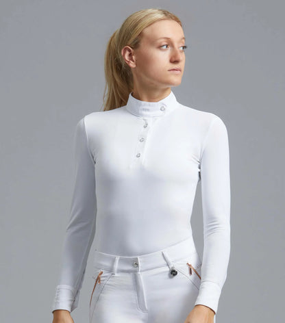 Premier Equine Rossini White Equestrian Show Shirt - Ladies Competition Apparel