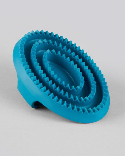 Premier Equine Blue Rubber Curry Comb - Horse Grooming Tool for Cleaning & Massage