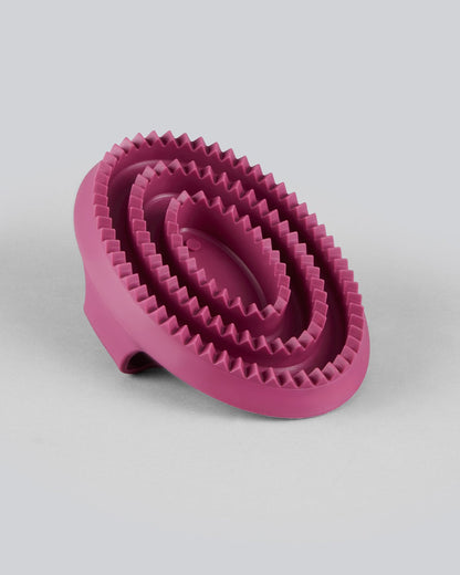 Premier Equine Rubber Curry Comb - Wine Color | Horse Grooming Brush - Equiflair