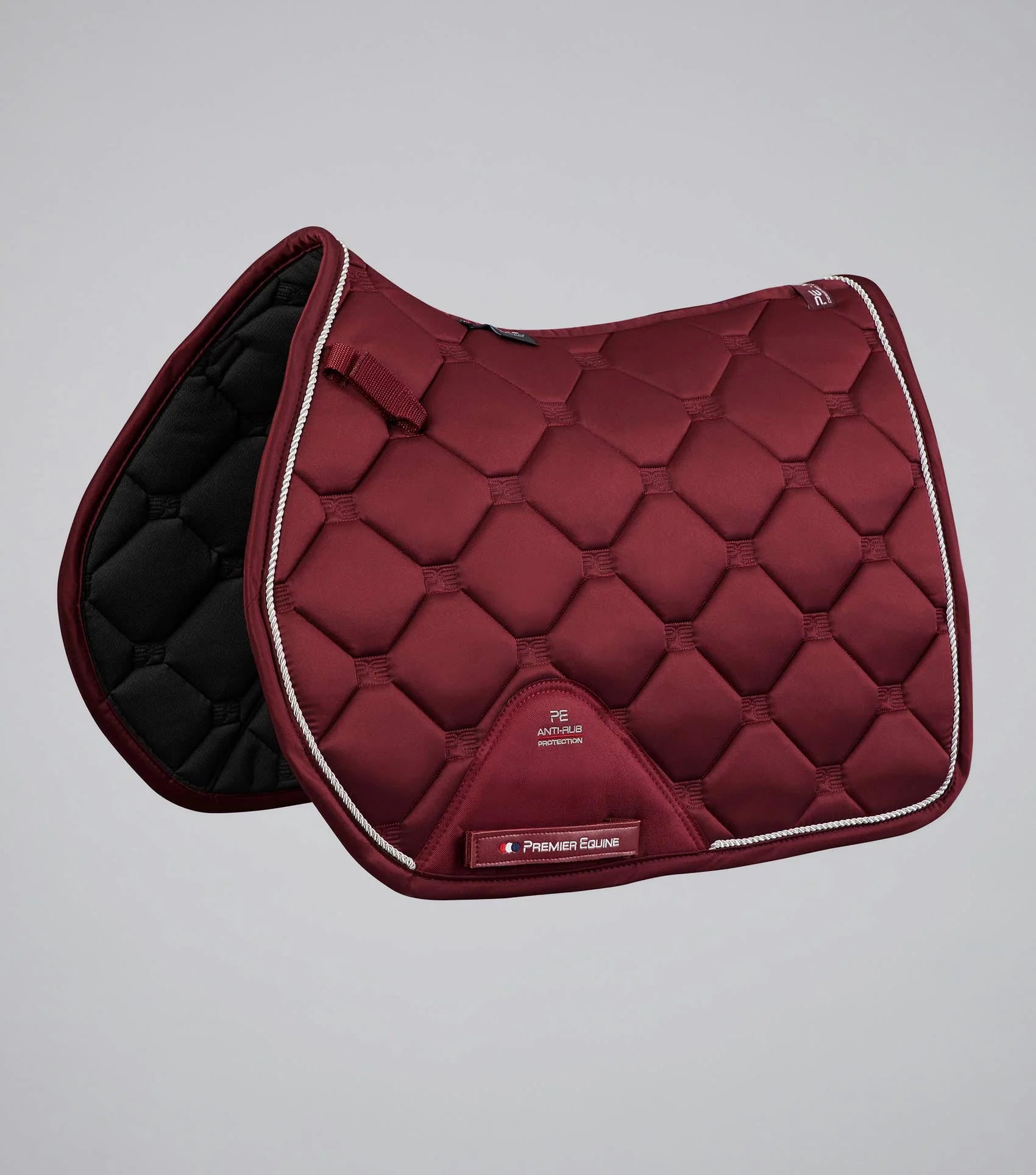 PREMIER EQUINE Saltare Close Contact GP/Jump Square Wine - Diamond Quilted Saddle Pad
