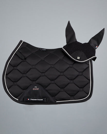 Premier Equine Saltare Black Jump Square Saddle Pad - Luxurious Equestrian Equipment
