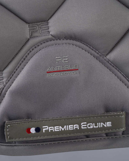 Premier Equine Saltare Grey Dressage Square Saddle Pad - Close Contact Horse Riding Pad