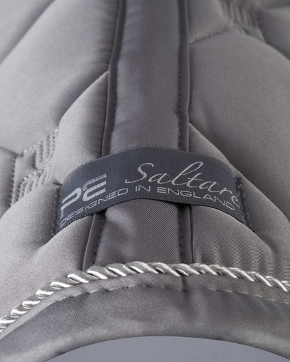 PREMIER EQUINE Saltare Grey Dressage Square Saddle Pad - Close Contact, Stylish Equestrian Gear