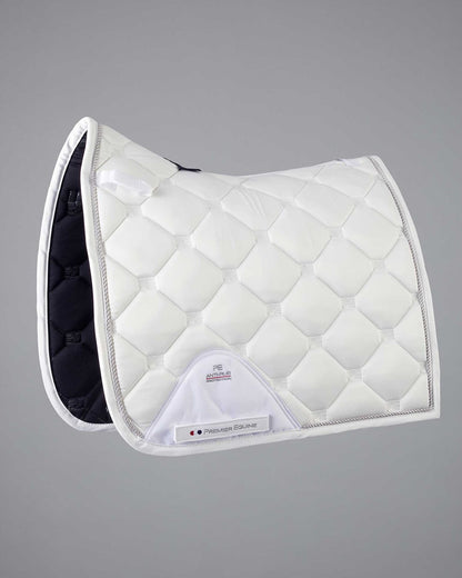 PREMIER EQUINE Saltare Dressage Saddle Pad - Close Contact, White - Luxury Equine Tack