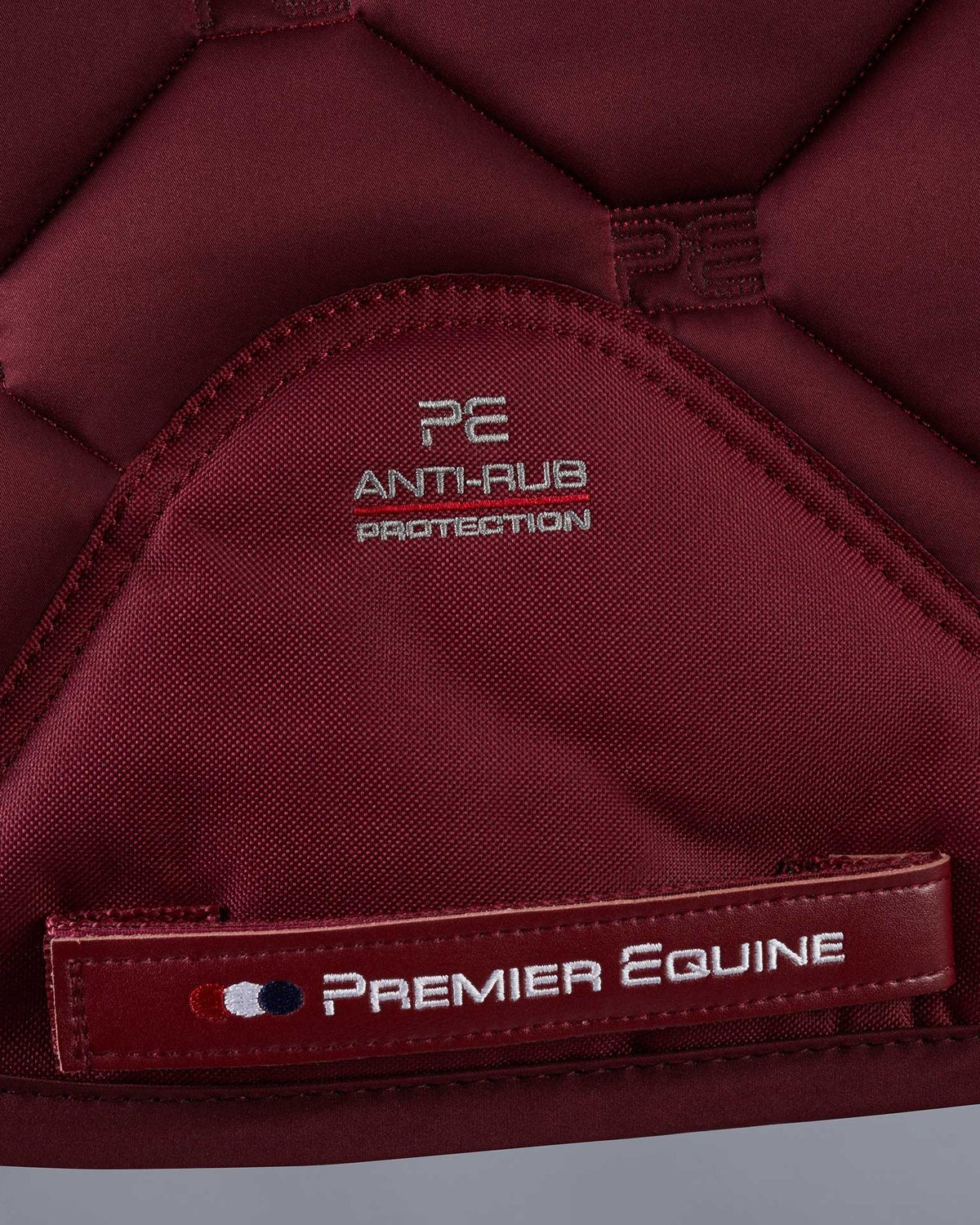 Premier Equine Wine Dressage Saddle Pad Close Up