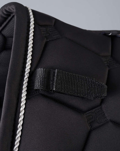 Premier Equine Black GP/Jump Saddle Pad: Close Contact Design, Diamond Quilted, Equestrian Gear.