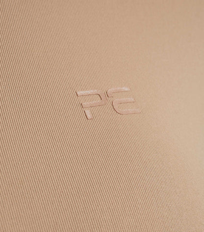 Premier Equine Beige Riding Top - Ladies Short Sleeve Equestrian Apparel