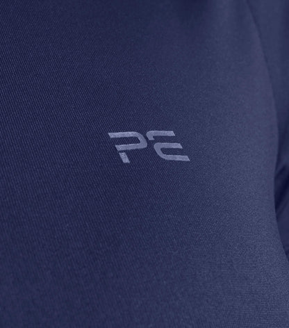 PREMIER EQUINE Scintillo Ladies Riding Top Navy. Breathable equestrian short sleeve shirt.