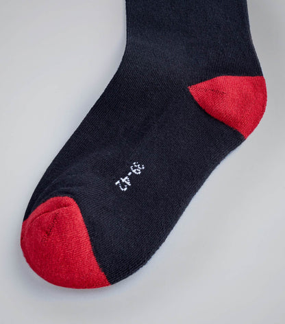 Black Riding Socks with Red Toe - Knee High Equestrian Socks